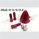 Picture of Folding Spinner 35 with 2 x 2.3 x3 x 3.2 adapters